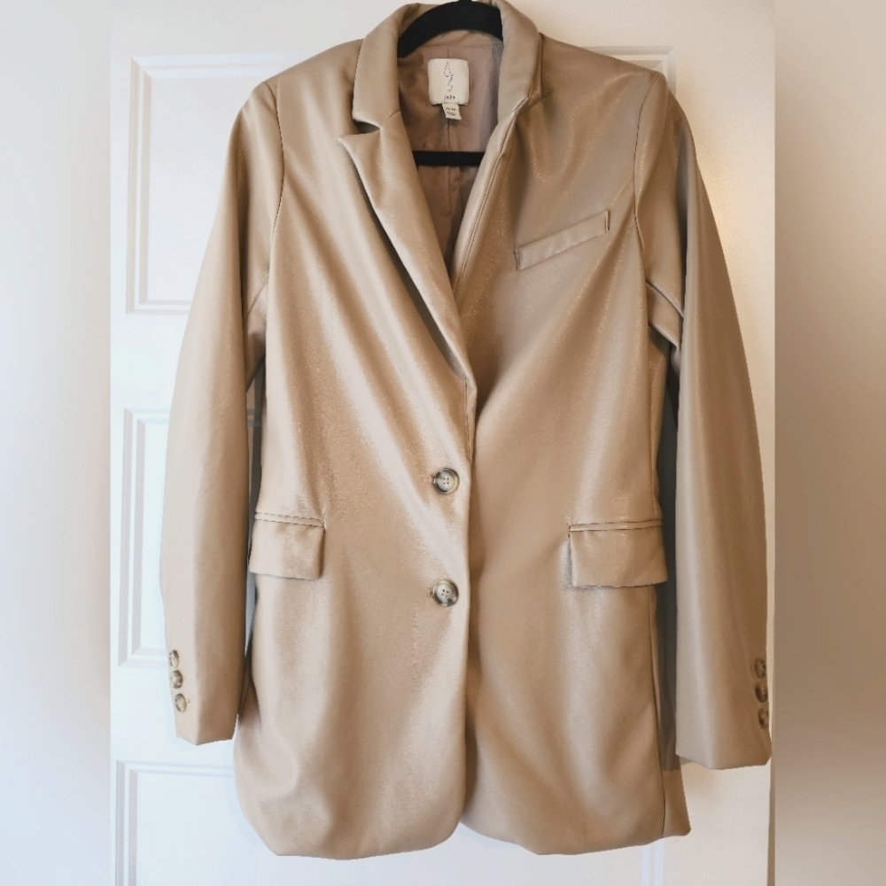 Joie Women's Vegan Leather Tan Blazer/Jacket Sz xs